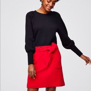 EUC LOFT Red Pocket Skirt with Tie Waist